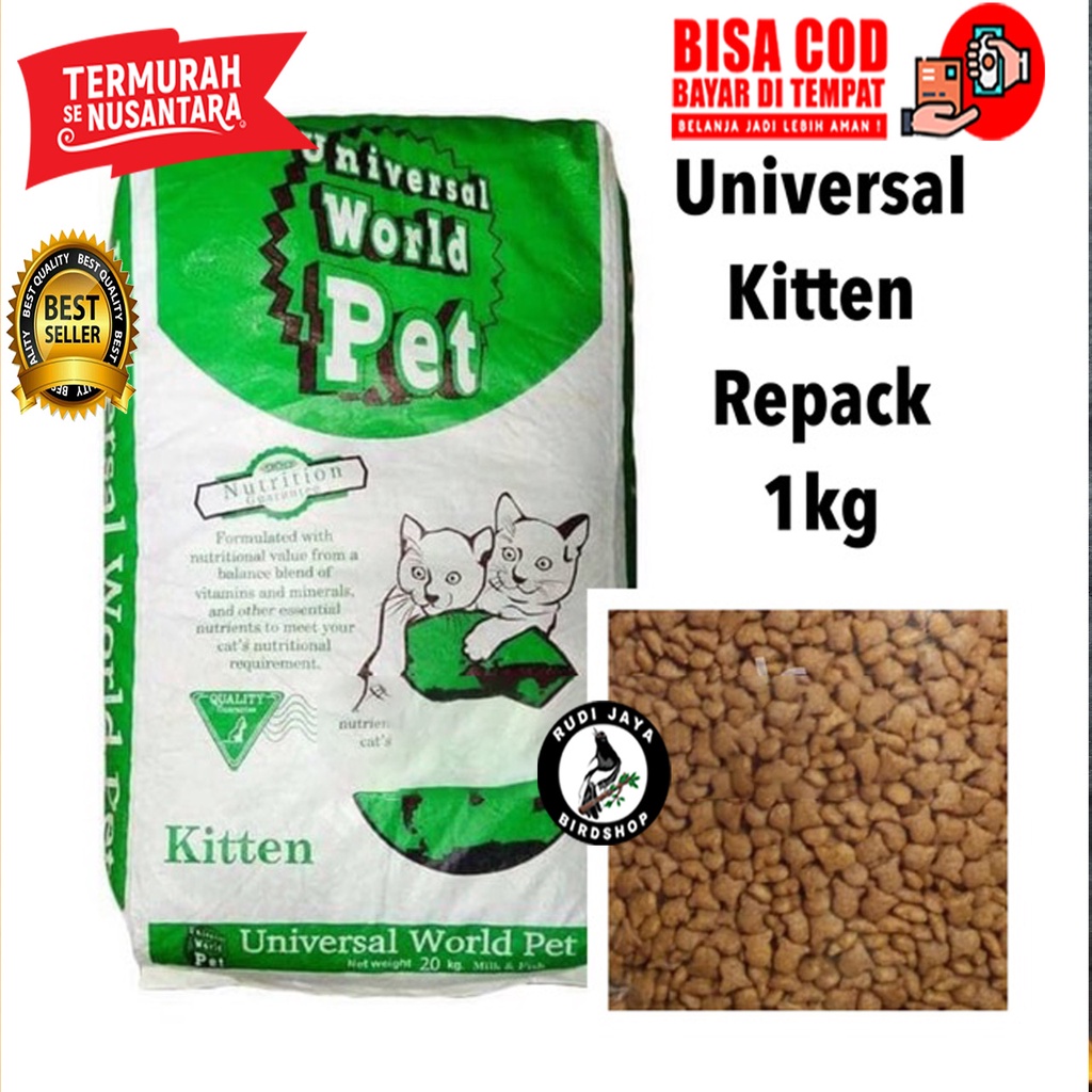 Jual UNIVERSAL 1 KG KITTEN dan PERSIAN PAKAN PELET MAKANAN KUCING WORLD