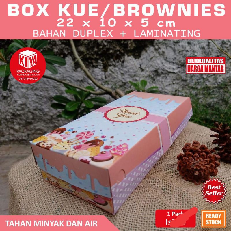 best seller kemasan box kue 22x10x5 bisa untuk donat brownies pie