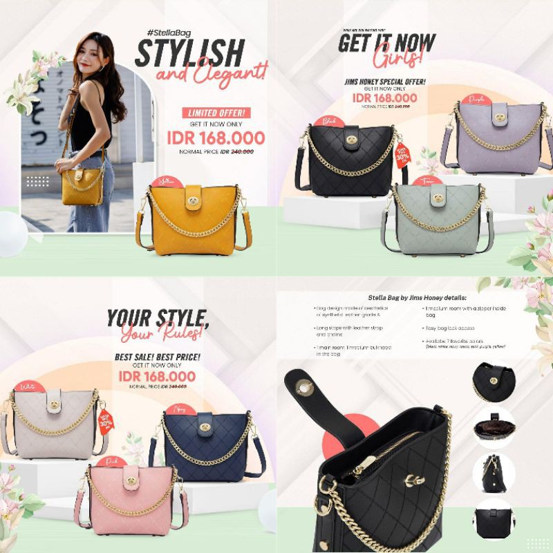Jims Honey Stella Bag Tas Selempang Wanita Original Branded Jimshoney Slingbag Cewek Sling Bag