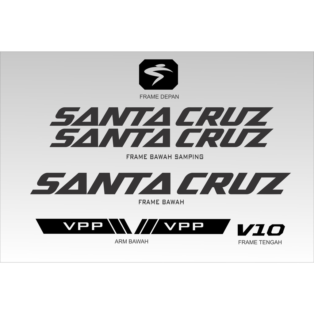 Stiker Frame Sticker Decal Sepeda Santa Cruz V10 BISA CUSTOM Shopee
