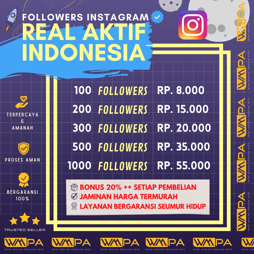 Harga Ig Follower Terbaru September 2021 BigGo Indonesia