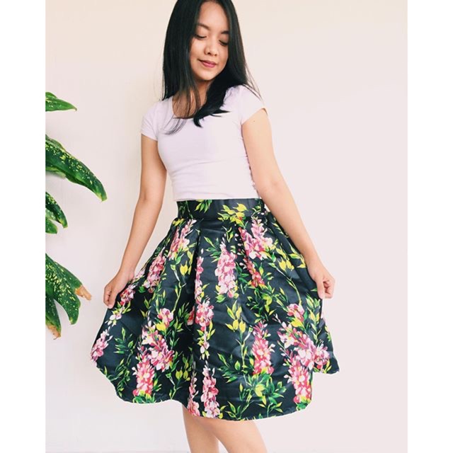 Black Flowery Skirt Flower