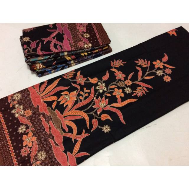 KAIN BATIK hitam manis bunga rantai / BATIK MODERN PEKALONGAN Shopee