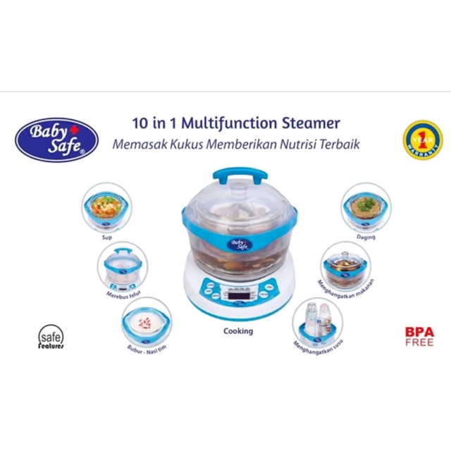 Baby Safe 10 in 1 Multifunction Steamer / Babysafe Steamer Shopee