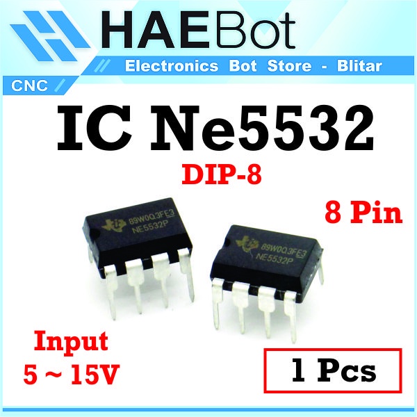 Jual [HAEBOT] IC Dual Amplifier Komparator NE5532 OP AMP Low Noise DIP
