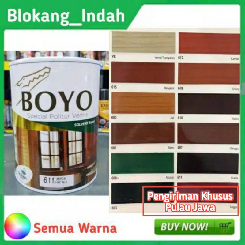 Cat Kayu Politur BOYO 1KG / Vernis Plitur Kayu Boyo 1 Liter Shopee
