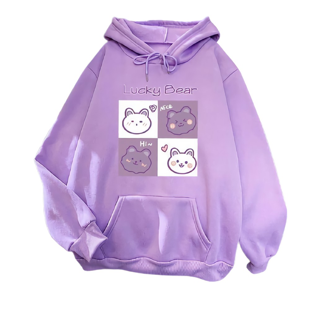 Sweater anak perempuan LUCKY BEAR LILAC baju anak jaket