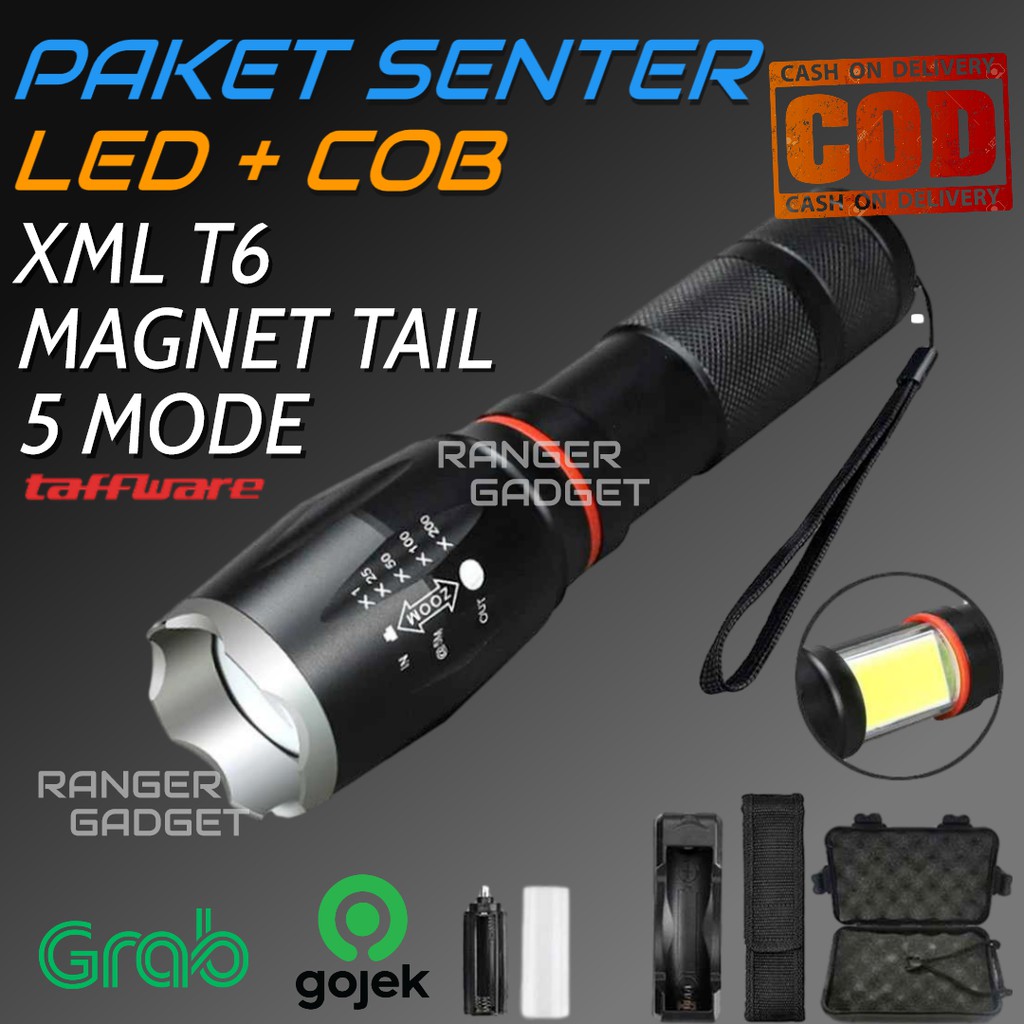 Senter Swat Mini Zoom Super Terang LED Torch Cree XML T6