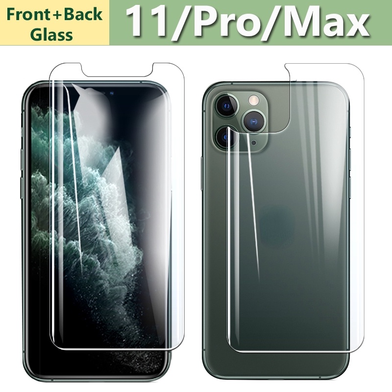 Jual For Iphone 11 Pro Max X Xs Max Xr 9H Tempered Glass Front &Back Screen Protector | Shopee Indonesia
