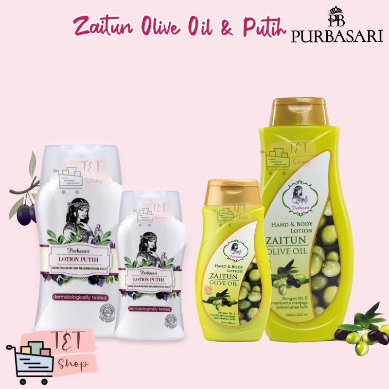 Jual Hand Body Lotion Minyak Zaitun Lotion Putih PURBASARI 100 ml