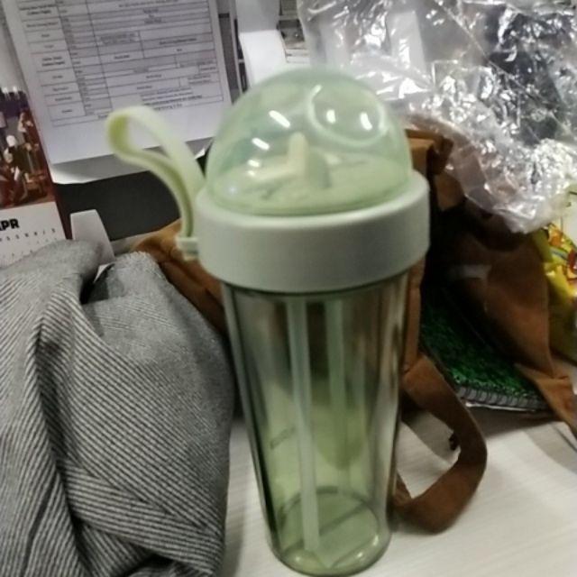 Duet Couple bottle Travel 600ml Botol Minum Dual Use Dua Sisi Sedotan