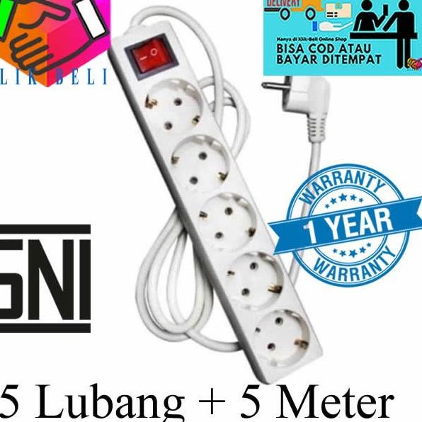 ➟ Stop Kontak 5 Lubang + Panjang 5 Meter Colokan Cok Kabel Listrik SNI  Sunfree (Ready stock) | Shopee Indonesia