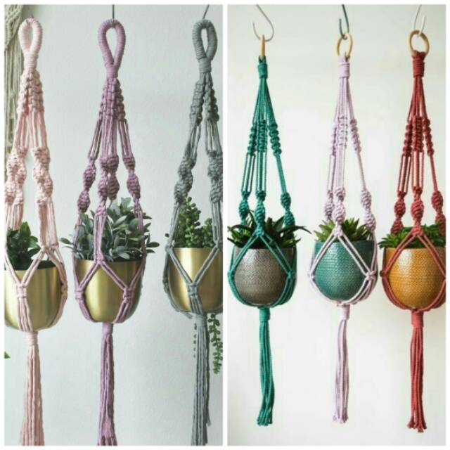 Tali pot gantung / Macrame plant hanger Shopee Indonesia