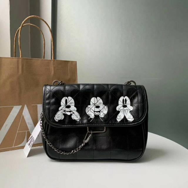 Jual Zara mickey shoulder bag / zara x mickey mouse bag / zara soft