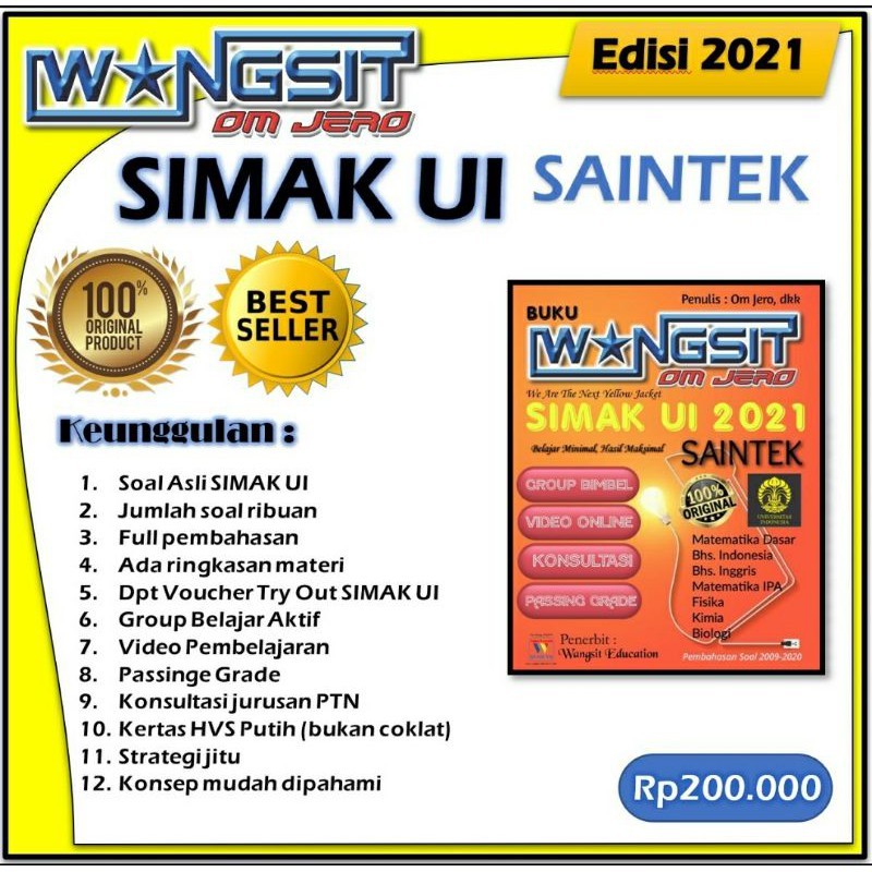 [SIMAK UI IPA] Buku Wangsit SIMAK UI 2021 SAINTEK Shopee