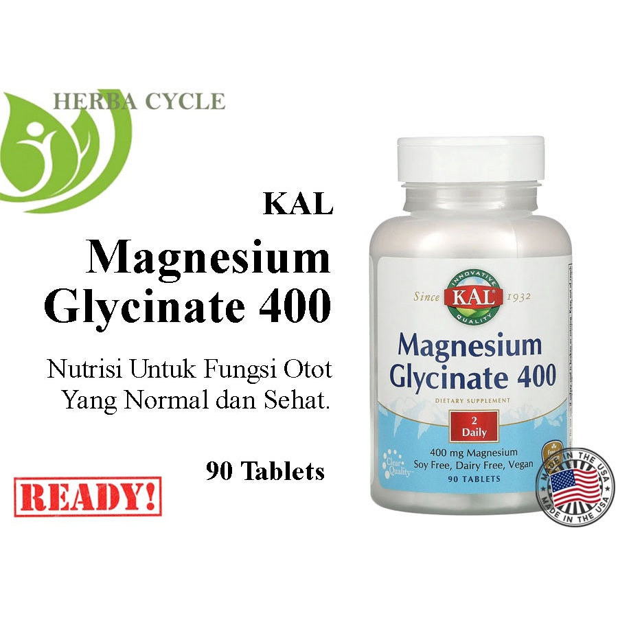 Jual Kal Magnesium Glycinate 400 Mg 90 Tablets Ori Usa Vit Magnesium | Shopee Indonesia