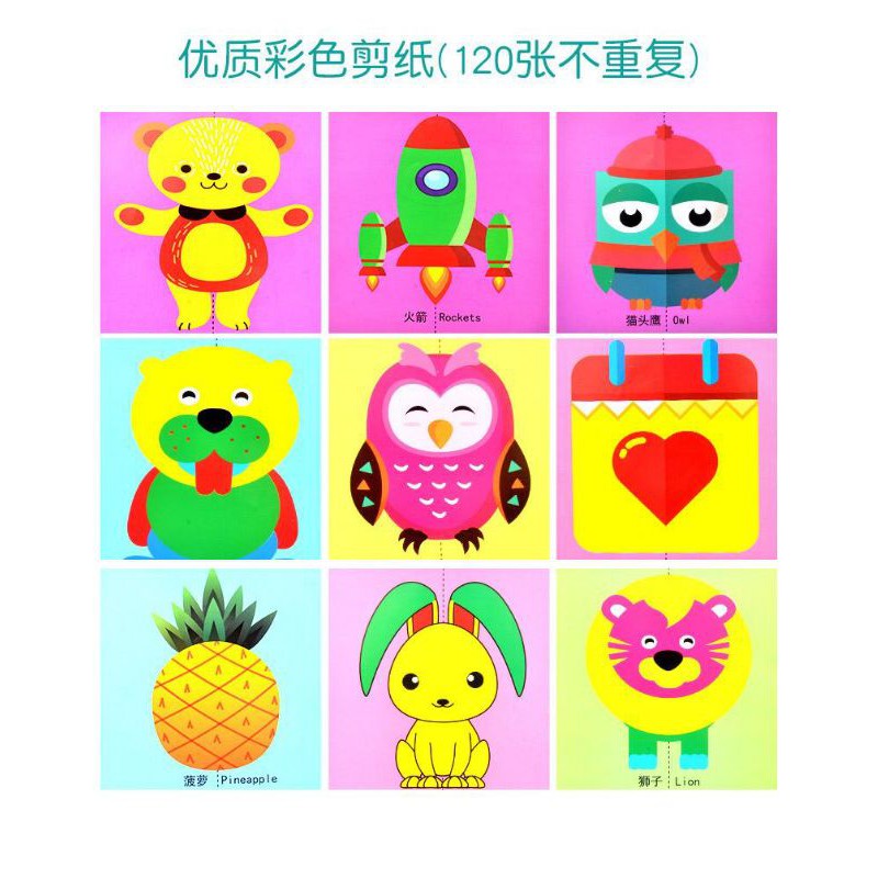 Jual Mainan Anak Belajar Menggunting Origami Paper Cut 120Pcs Indonesia|Shopee Indonesia 800_x_800_jpg