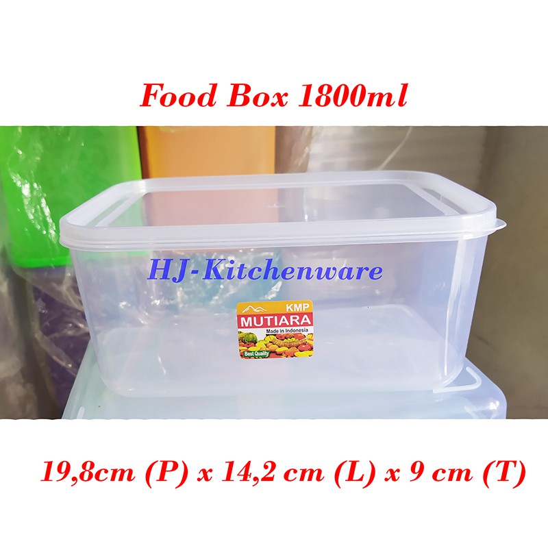 Food Box 1800ml Plastik / Kotak Makan 1,8L / Tempat Donat / Container