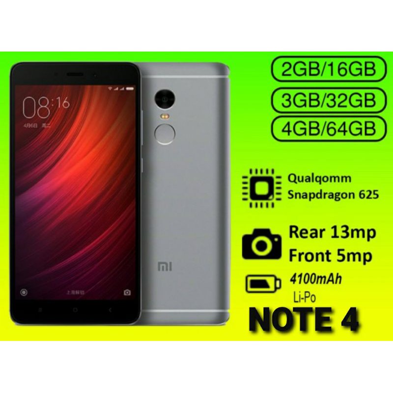 Jual Xiaomi Redmi Note 4 Ram 4/64 3/64Gb Garansi 1 Tahun | Xiaomi Redmi Note4 Murah | Xiaomi Ram4 Murah Indonesia|Shopee Indonesia