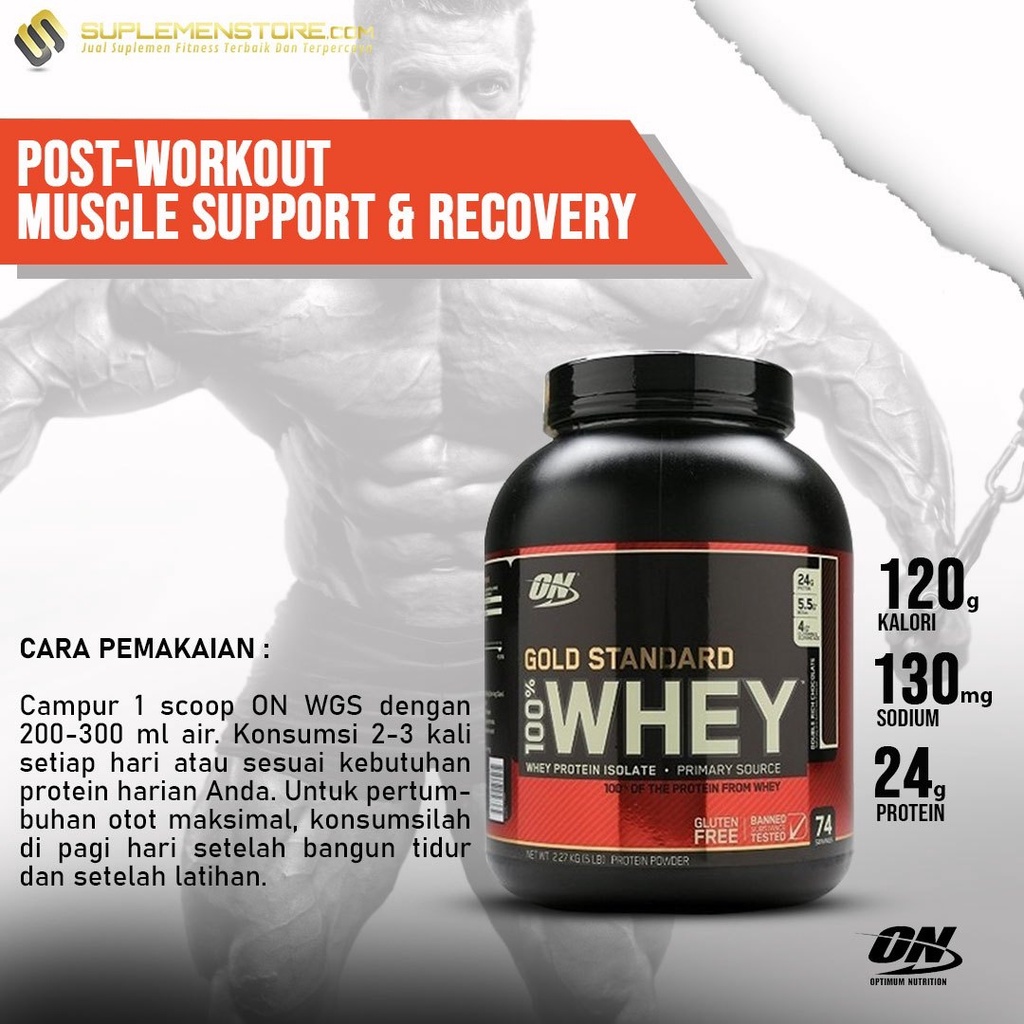 Jual On Optimum Nutrition Gold Standard 100% Whey 5Lbs / On Whey Gold 5 Lbs | Shopee Indonesia