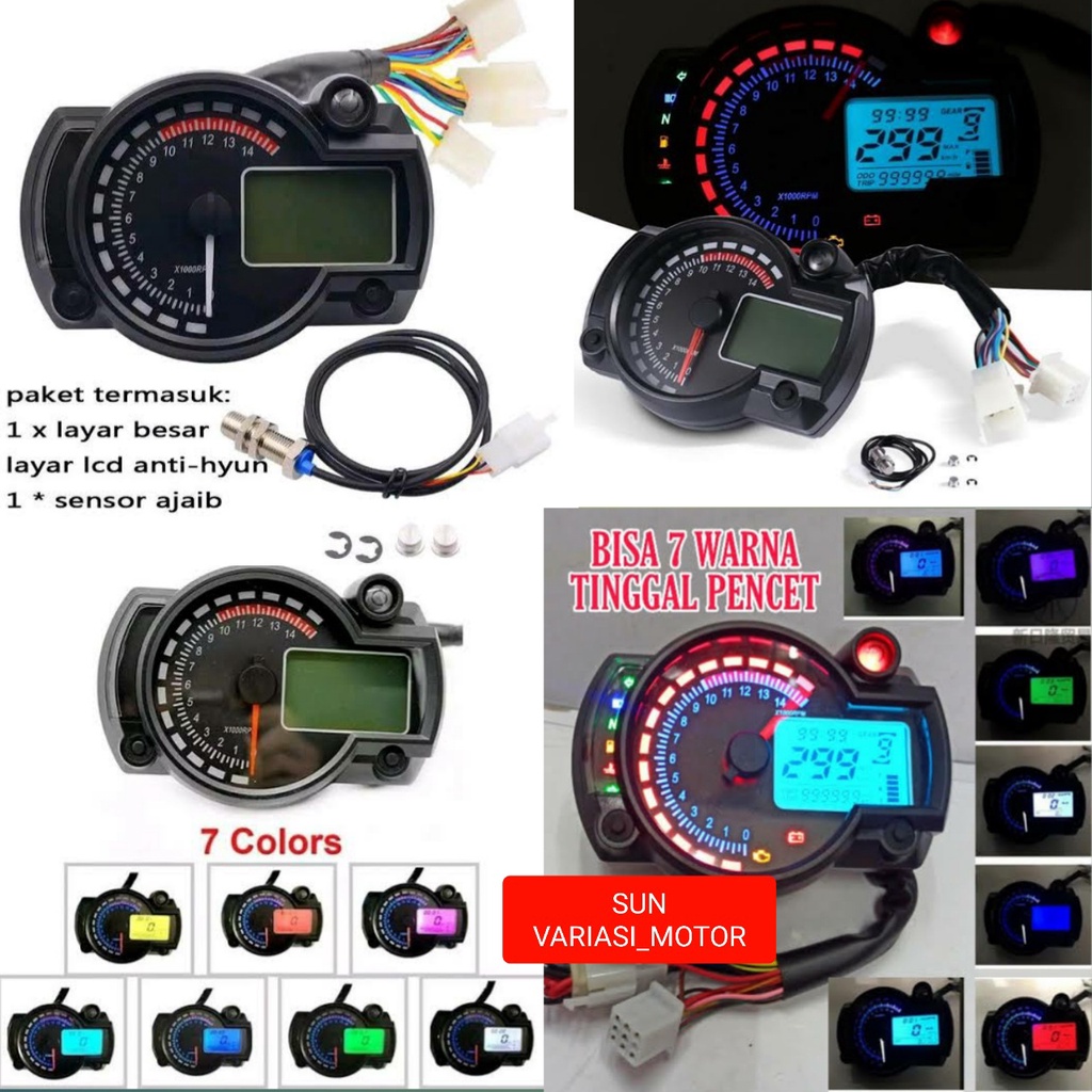 Jual PROMO SUN VARIASI SPEEDO METER LED DIGITAL SENSOR KOSO Spido