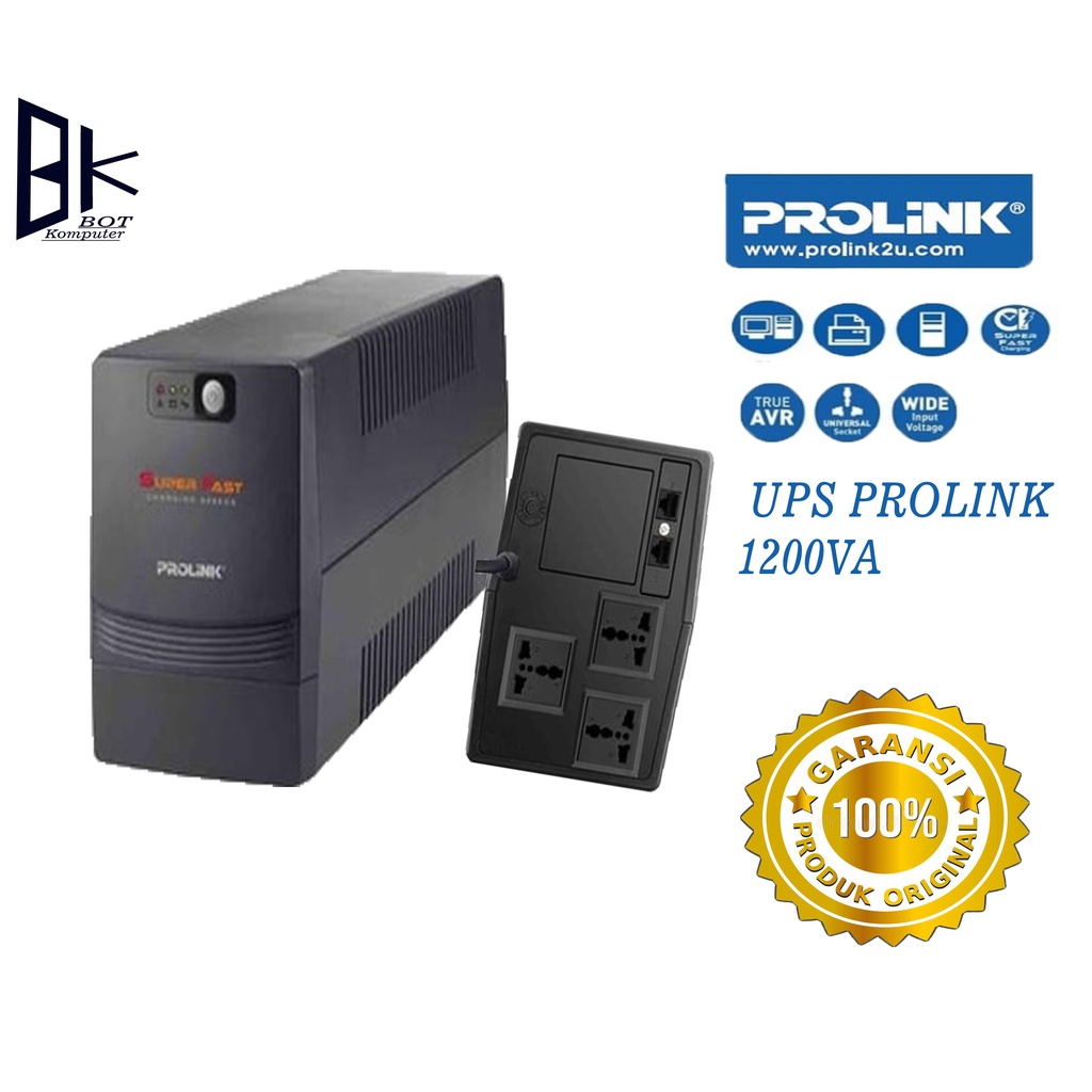 Jual UNINTERRUPTIBLE POWER SUPPLY/UPS PROLINK PRO 1201 1200VA ORIGINAL