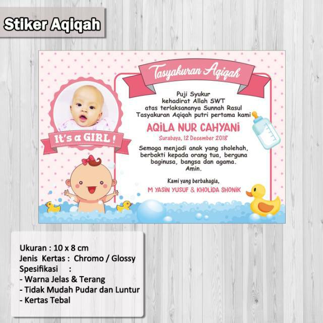 10+ Best For Contoh Desain Stiker Aqiqah Laily Azez