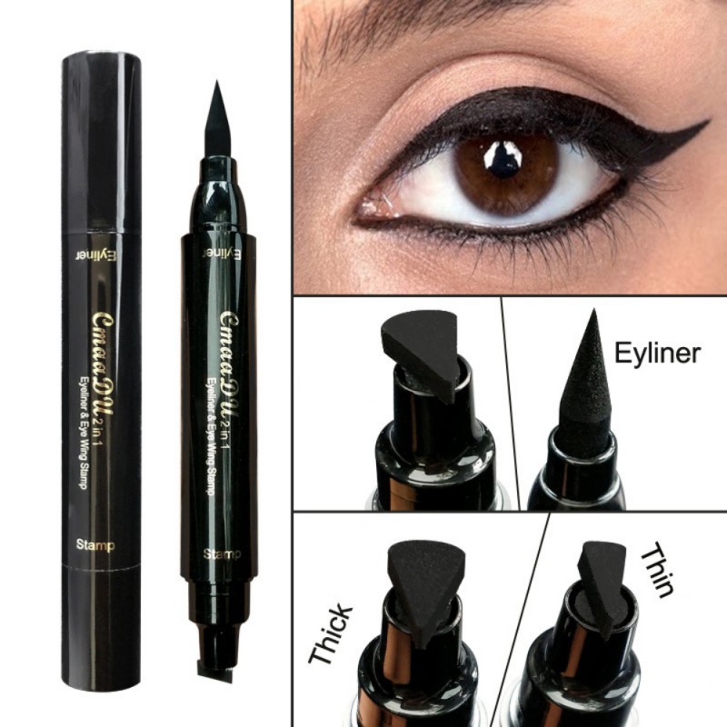 Jual COD CMAADU Eyeliner Stamp 2 Sisi Cepat Kering Warna Hitam