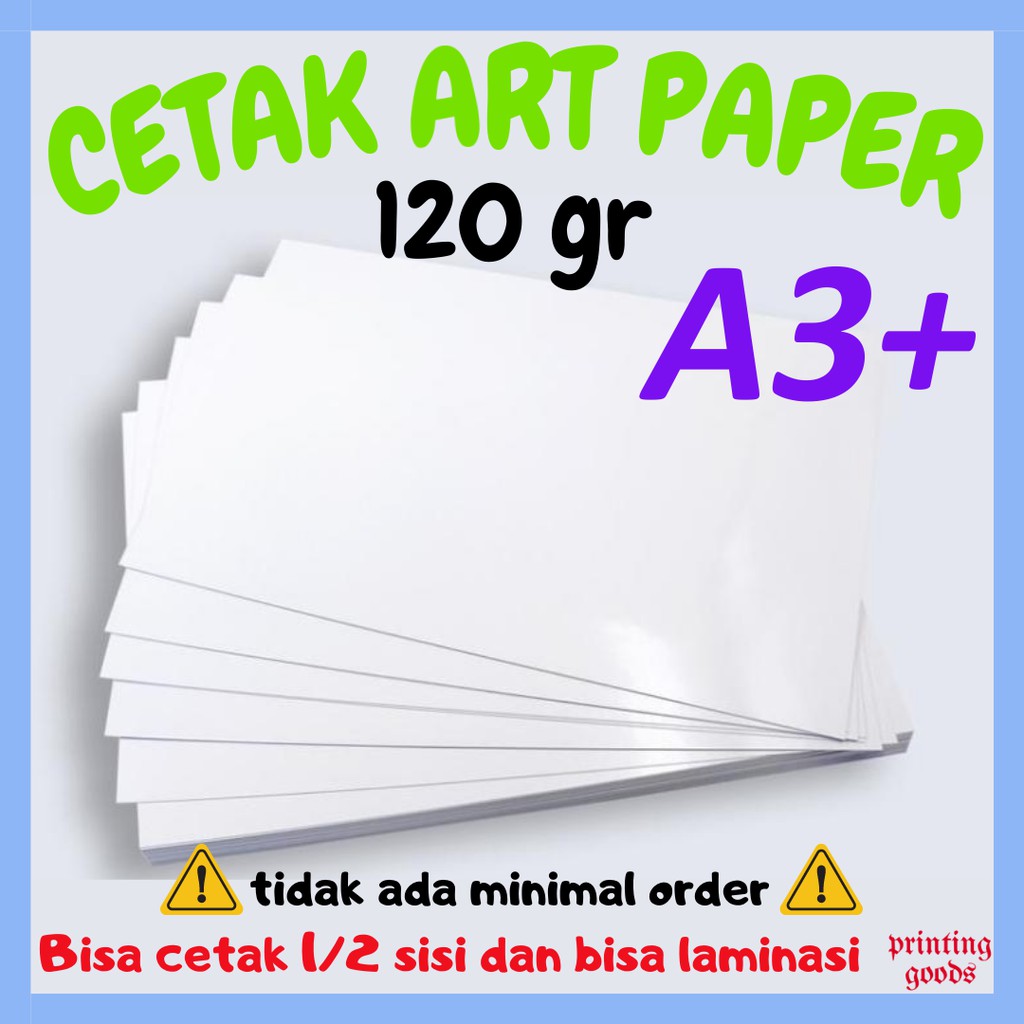 Jual CETAK ART PAPER 120g A3+ / AP 120 gram Shopee Indonesia