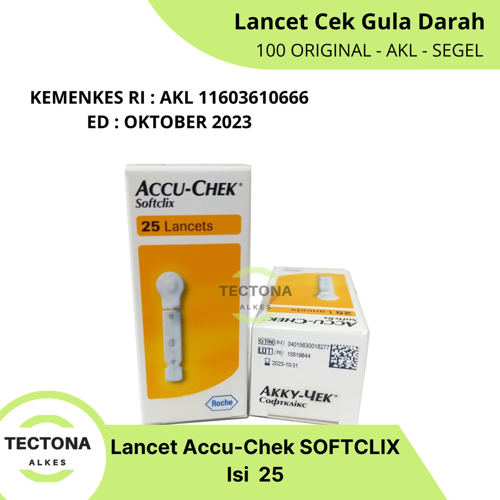 Jual Accu Chek Softclix Lancet isi 25 Jarum Lancet Steril Sekali