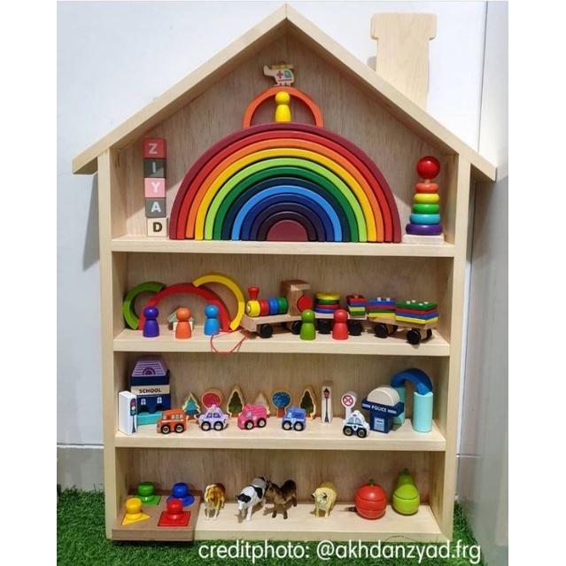 Jual Rak Mainan Anak / Hanging Shelf / Rak Gantung / Rak Dinding / Rak Penyimpanan Mainan / Rak Display | Shopee Indonesia