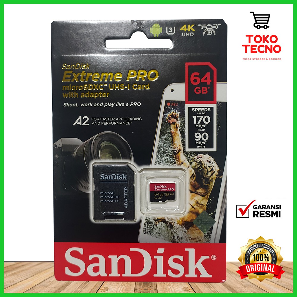 Jual Sandisk Extreme Micro Sdxc 64Gb 170 Mb/S Memori Gopro Action Cam Camera Drone | Shopee Indonesia