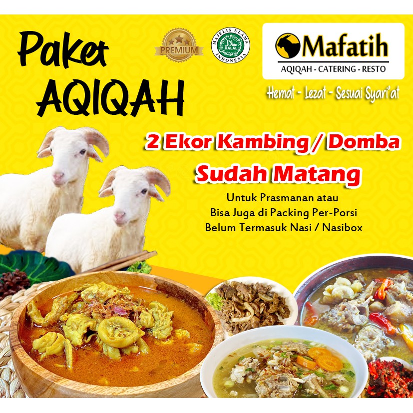 Paket Aqiqah Anak laki laki 2 ekor kambing / domba Plus Masak | Shopee  Indonesia