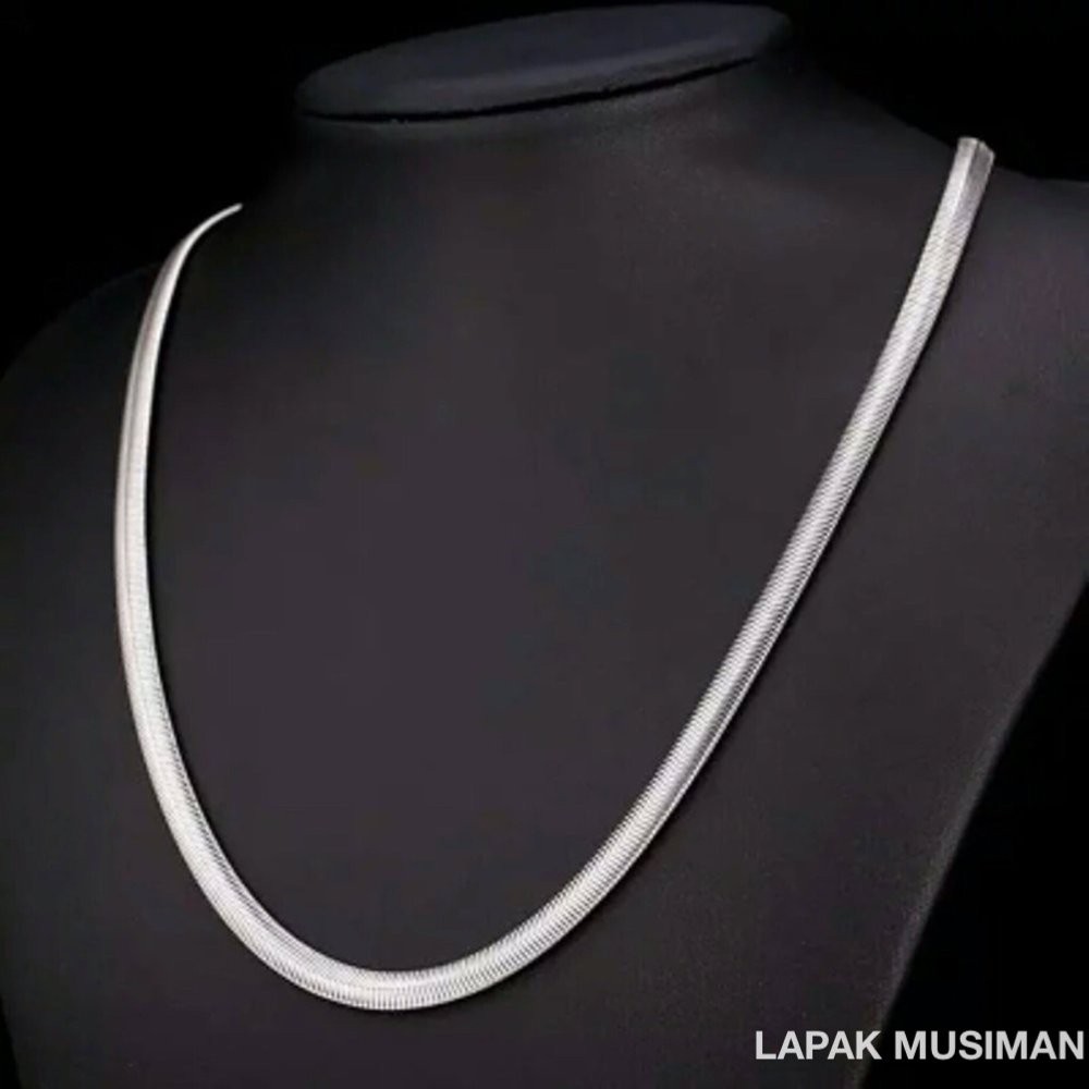 [Bayar di Tempat] KALUNG TITANIUM PRIA WARNA SILVER MODEL