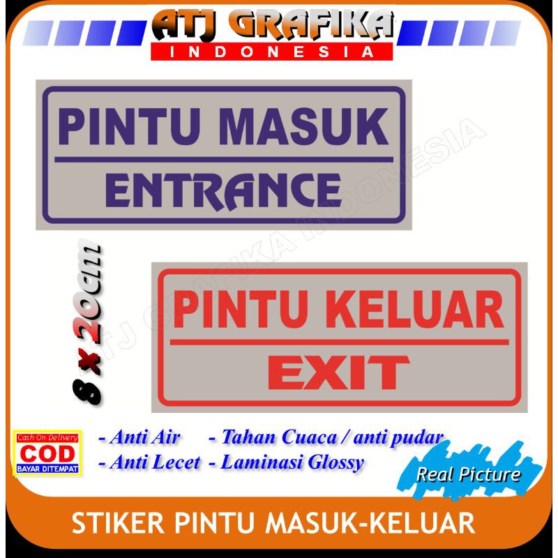 Rambu Plang Dilarang Masuk Pintu Keluar 35cm X 50cm Plat Alumunium