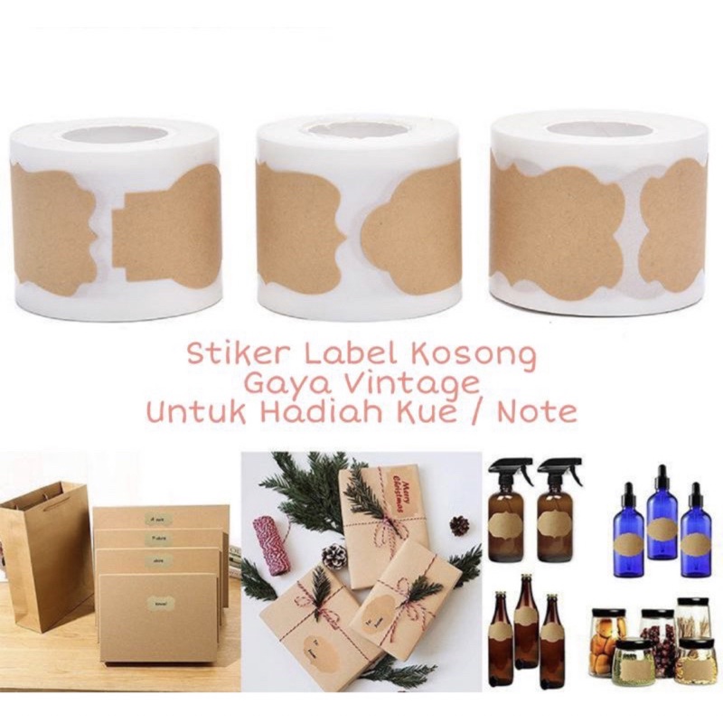 Jual Sticker Label Kosong Kraft / Stiker Kraft / Sticker Gaya Vintage