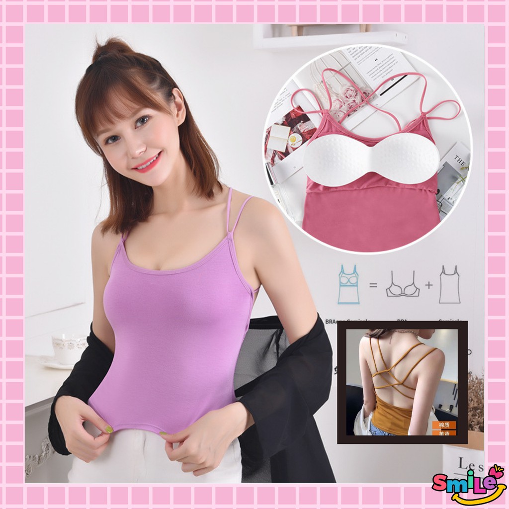 Smile Bra Wanita Tanpa Kawat Ladies Sports Bra Tanktop BH