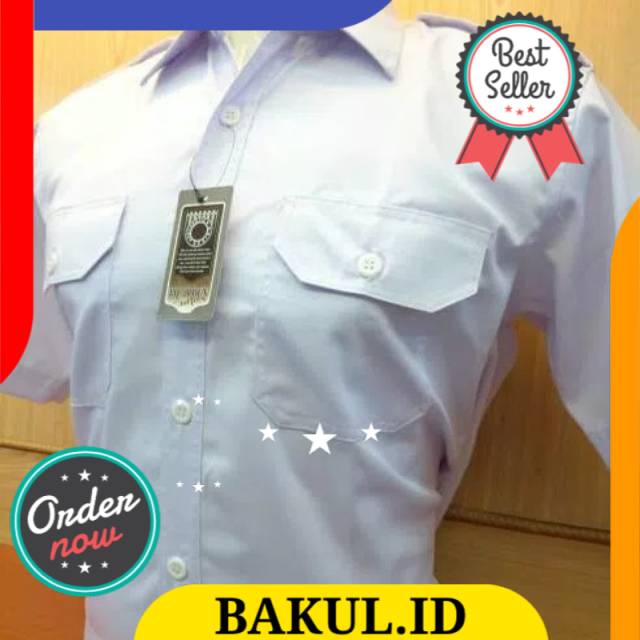 Kemeja putih PNS lengan pendek seragam PNS pendek Shopee Indonesia