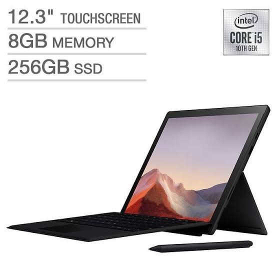 Jual Microsoft Surface Pro 7 (Core I5, 8Gb/256Gb) Black + Type Keyboard | Shopee Indonesia