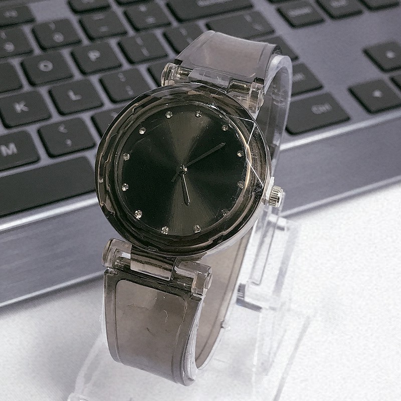 Jual COD JAM TANGAN JELLY ANGKA RUBBER TRANSPARANT TRANSPARAN BENING