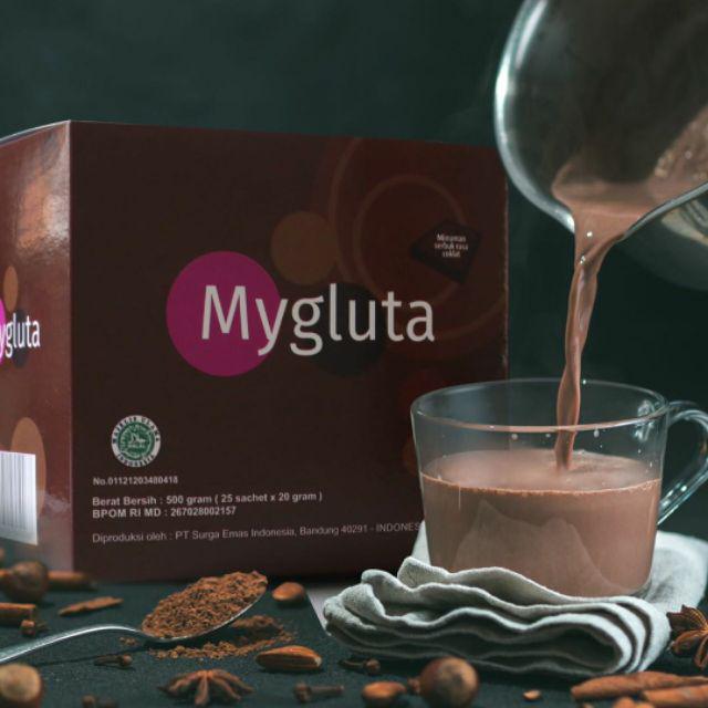 Jual Mygluta Strawberry/Coklat Minuman Serbuk Mengandung Collagen | Shopee Indonesia