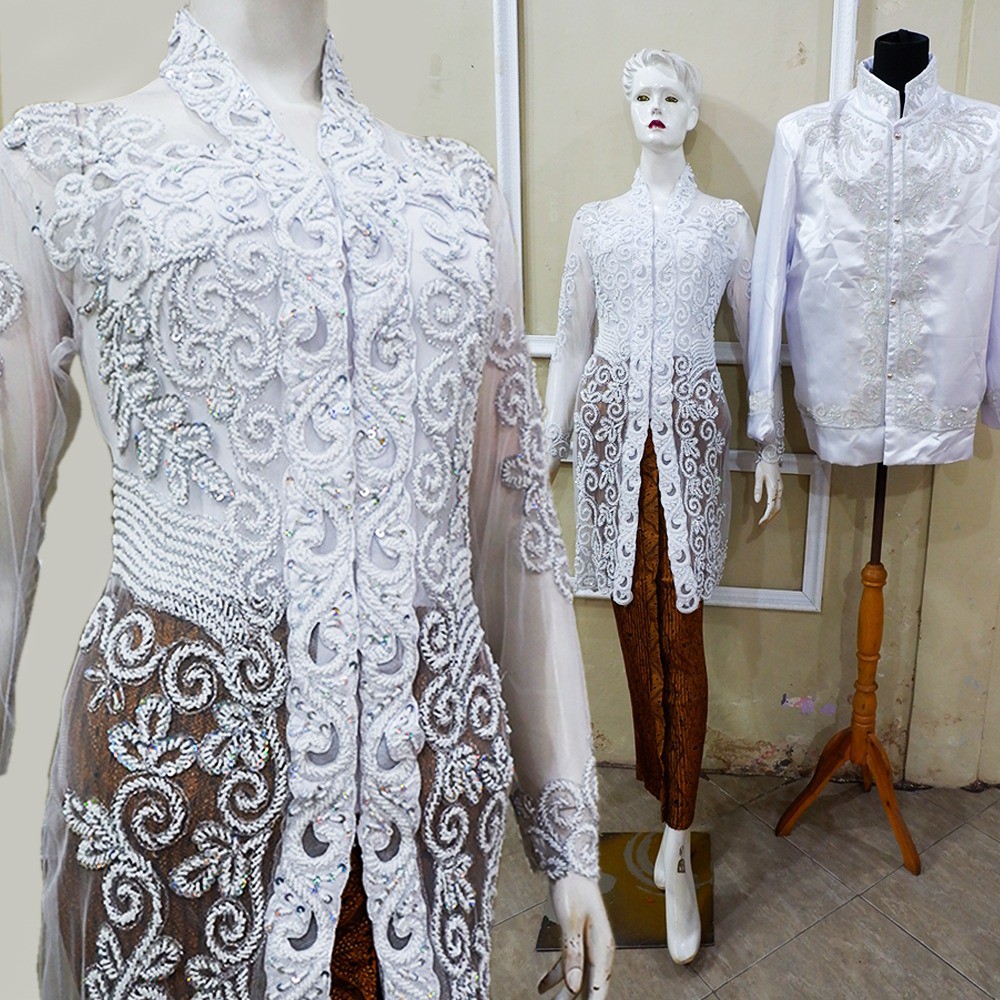 KEBAYA AKAD PAYET PENDEK MURAH CANTIK ELEGAN WEDDING PERNIKAHAN MODERN