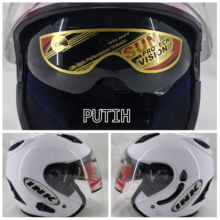 Jual HELM DOUBLE VISOR INK CENTRO DOUBLE VISOR 2 KACA REPLIKA BLUE
