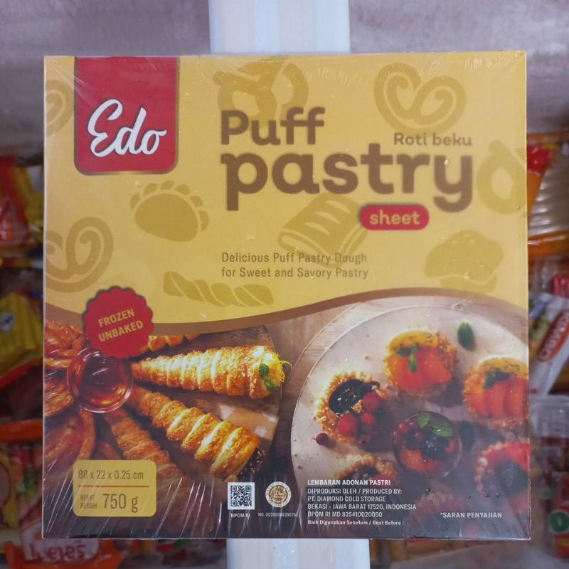 Jual Edo Puff Pastry Sheet Roti Beku 750g Shopee Indonesia