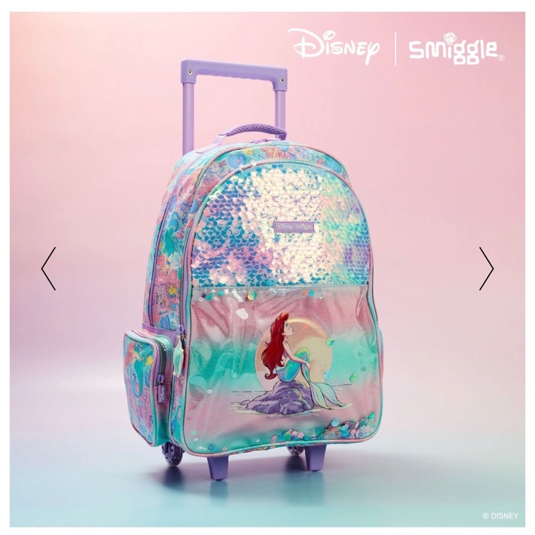 Jual SMIGGLE X DISNEY ARIEL TROLLEY BACKPACK tas troli smiggle