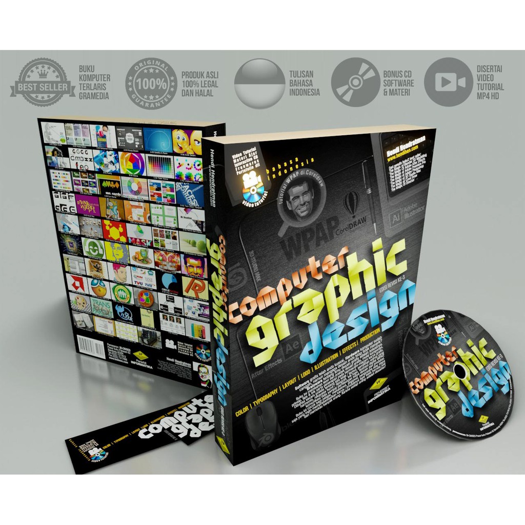 Buku Computer Graphic Design (Komputer Desain Grafis Logo, 3D, WPAP