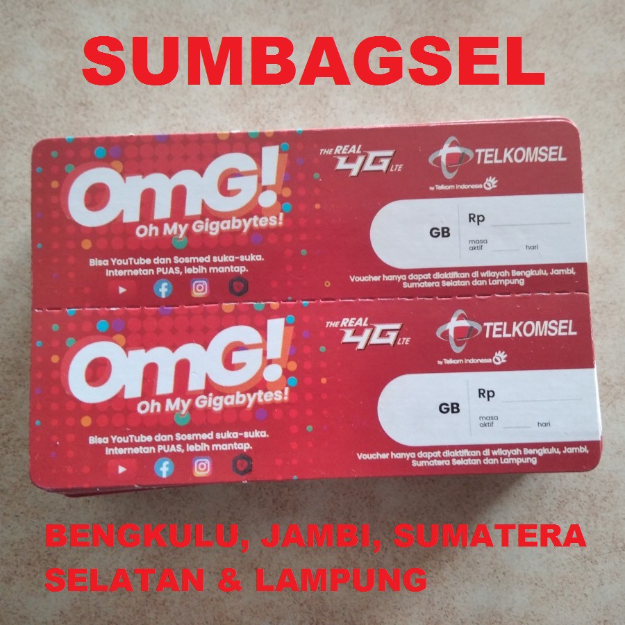 Voucher Telkomsel 2GB / 1,5GB 5 Hari Sumbagsel Zona 1 2 3 Shopee