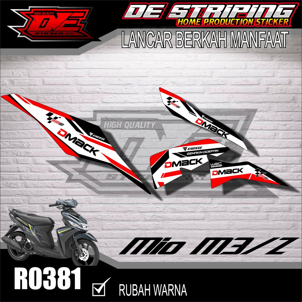 Jual Striping Variasi Motor Mio M3 Motif Balap Keren Semi Full R0381 | Shopee Indonesia
