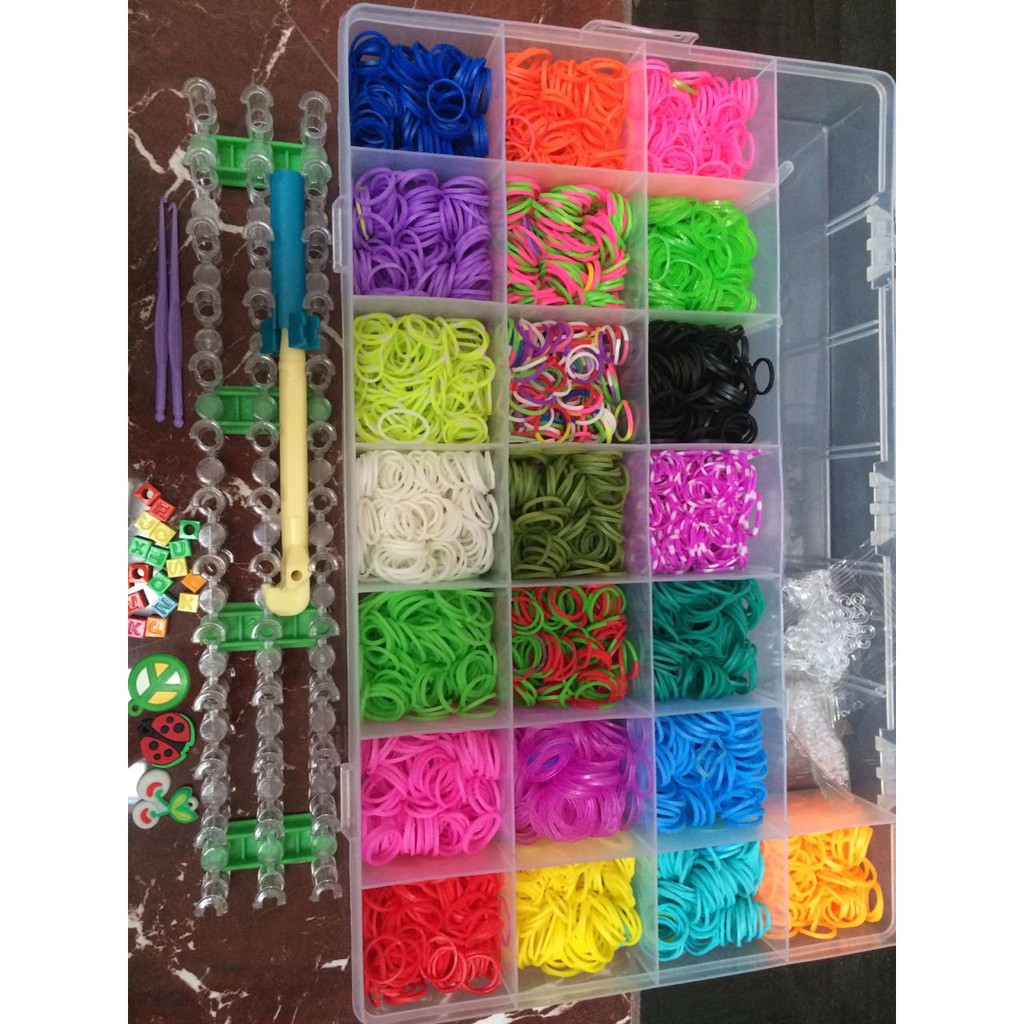 Bracelet Kit kerajinan gelang karet RAIMBOW LOOM SET | Shopee Indonesia