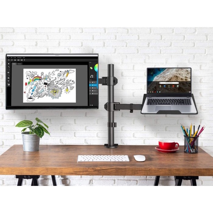 Jual Triple W Double Stand Bracket Monitor Laptop Mount Desk Breket Lcd Led | Shopee Indonesia